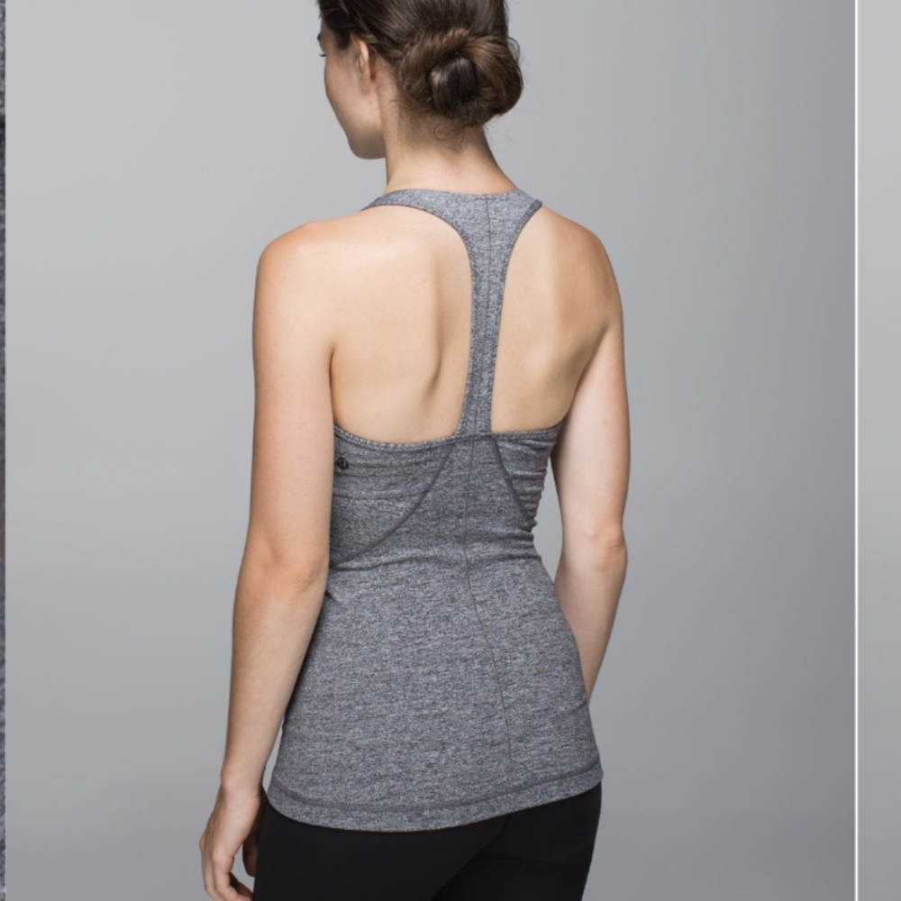 Lululemon Power Up Tank II Heathered Deep Coal